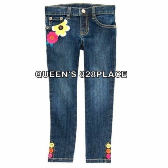 NWT Gymboree Girls Size 10 Stretch Flower Jeans - Picture 1 of 3
